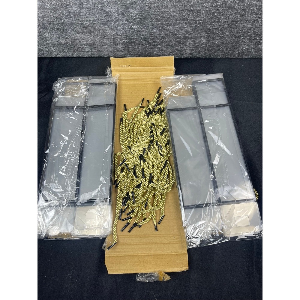 Clear Plastic Gift Boxes with Gold Rope Handles Black Frame Set